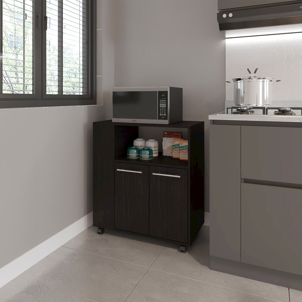 Bethesda Kitchen Cart, Kitchen, Black. Picture 5