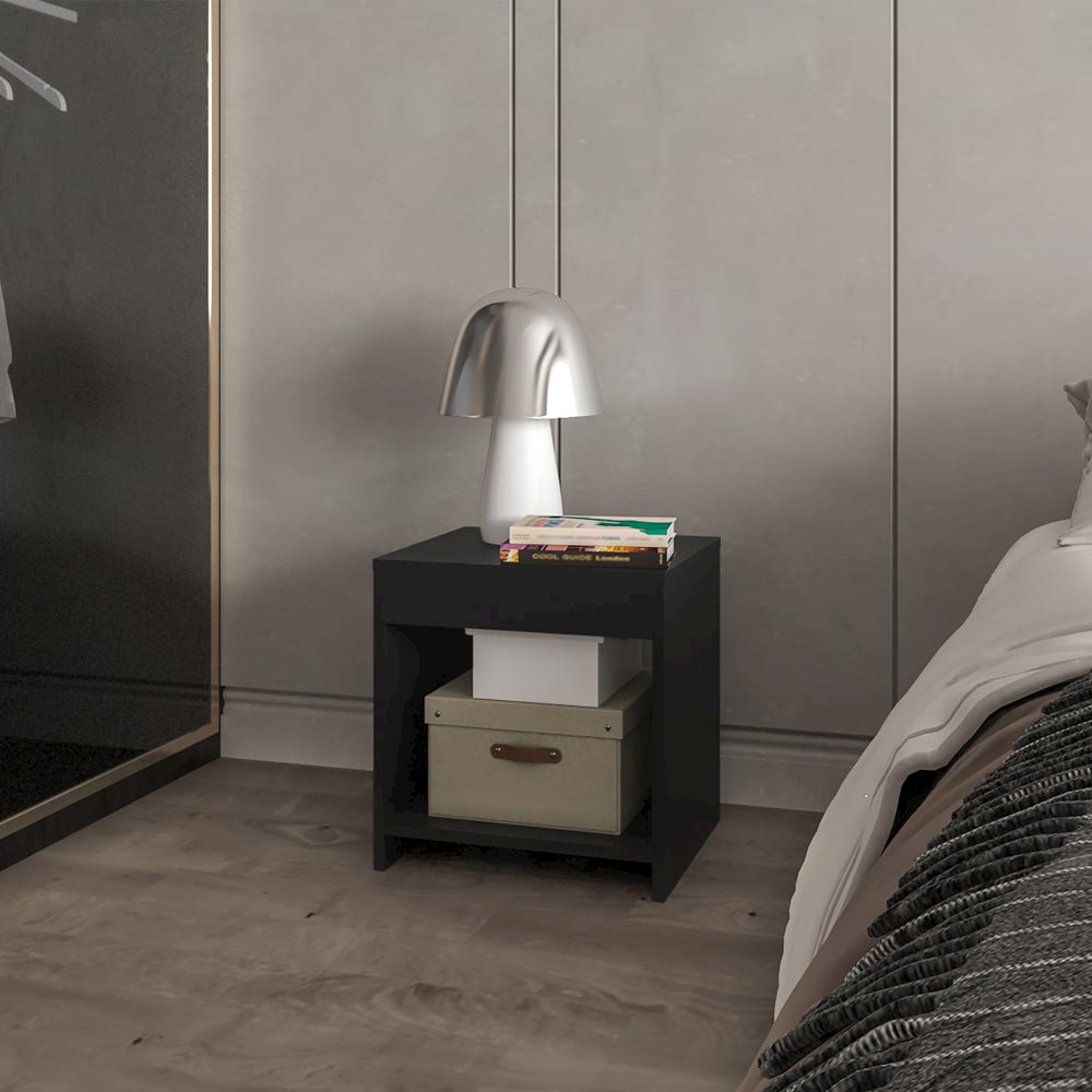 Nightstand Elaine, Bedroom, Black. Picture 7