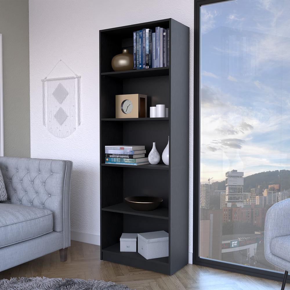 Bookcase 4-Shelves Benzoni, Office, Black. Picture 6