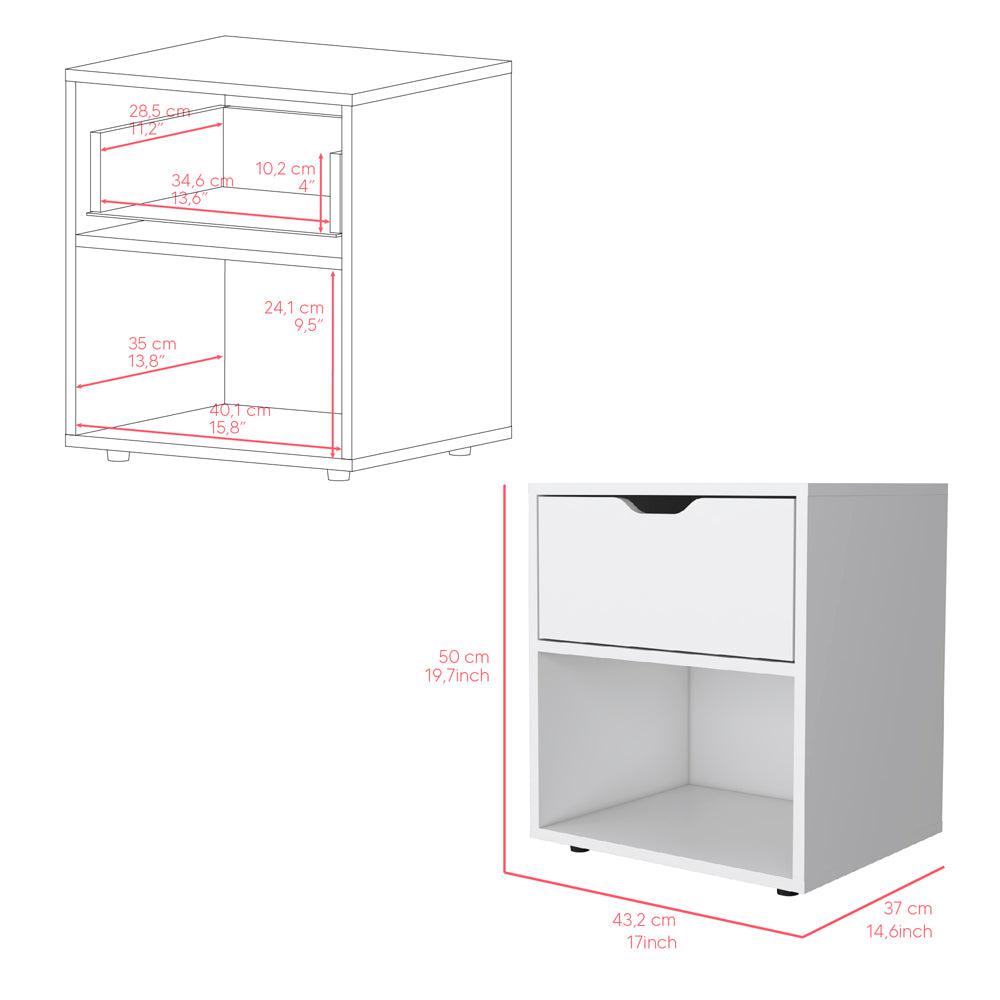 Nightstand Altheimer, Bedroom, White. Picture 3
