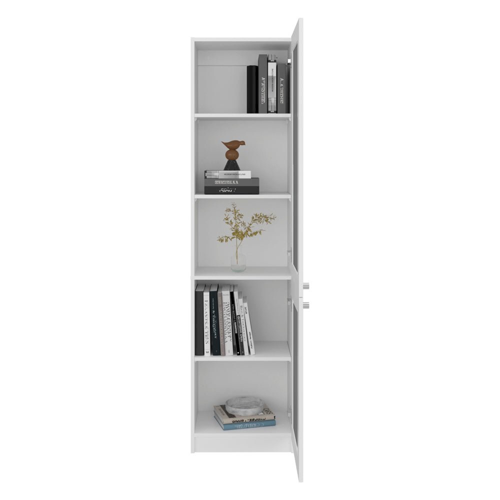 Peony Bookcase White with Fluted Panel Doors. Picture 8
