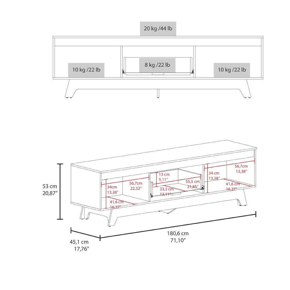 Yukon Tv Stand, Living Room, White / Macadamia. Picture 6