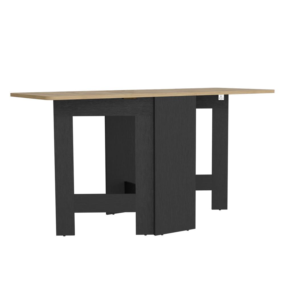 Folding Dining Table Evart, Living Room, Black / Macadamia. Picture 5