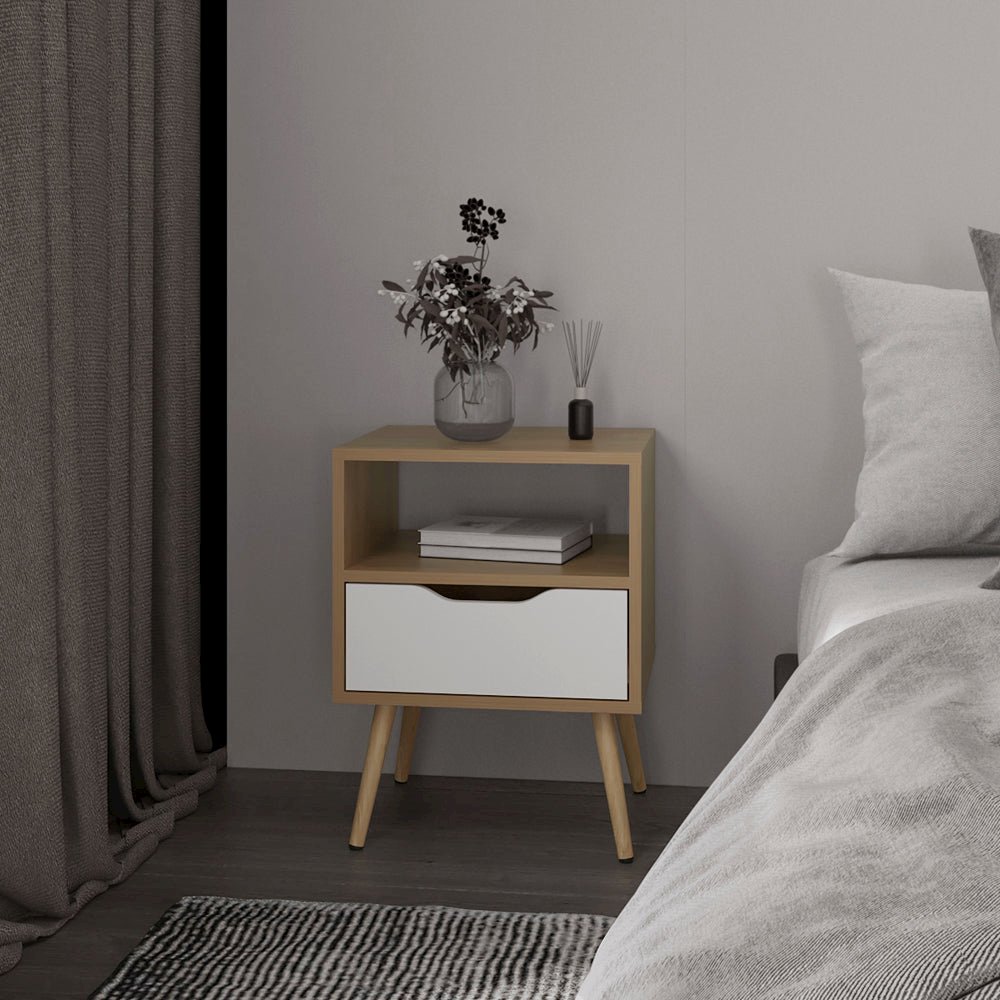 Kechi Nightstand White/Macadamia. Picture 5