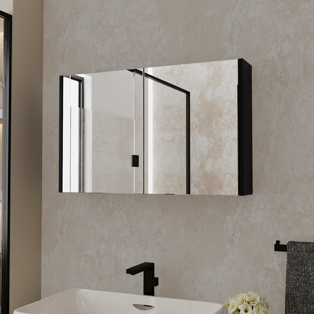 Medicine Cabinet Mansfield, Bathroom, Black. Picture 2