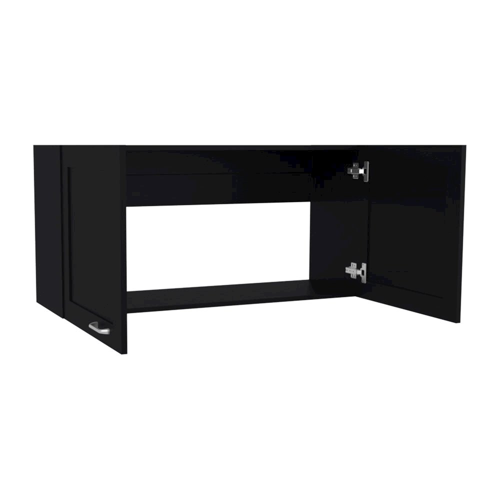 Utica Wall Cabinet, Kitchen, Black. Picture 6