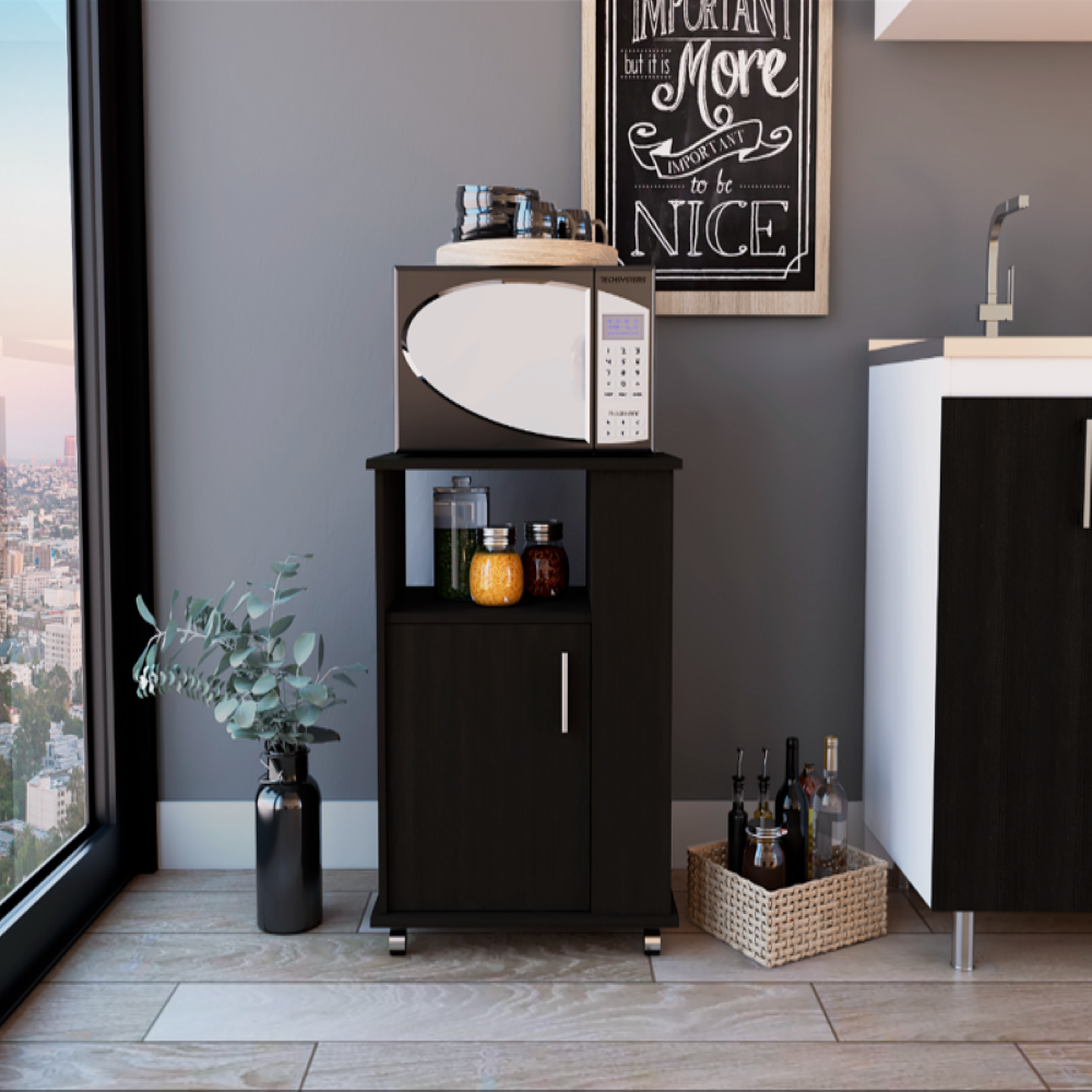 Lower Microwave Cabinet Kit, Black Wengue Finish. Picture 1