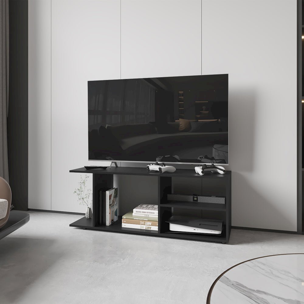 Entertainment Center Barton, Living Room, Black. Picture 2