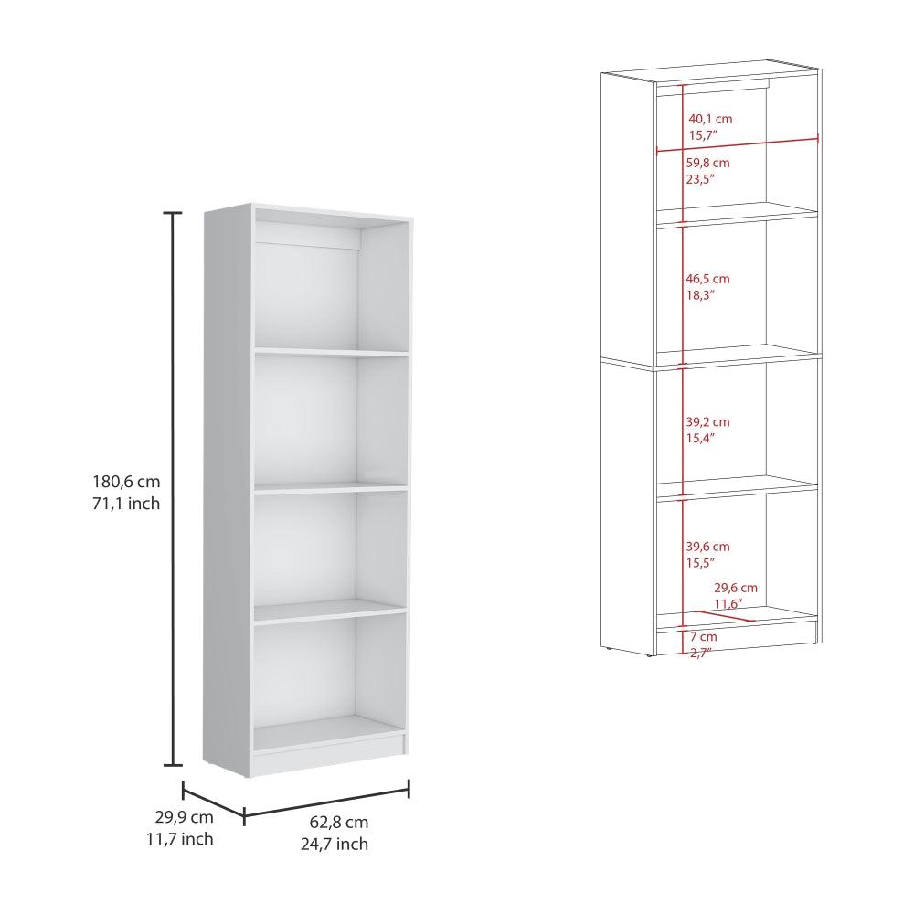 Clawson 4 Piece Living Room Set with 4 Bookcases, White. Picture 5