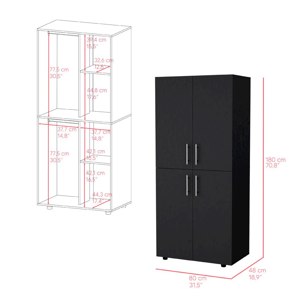 Armoire Moscow, Bedroom, Black. Picture 3