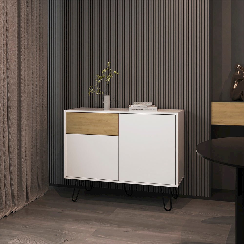 Platea Sideboard, Living Room,  White/Macadamia. Picture 5