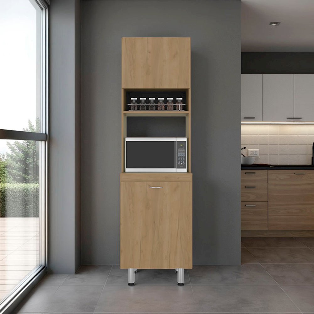 SOHAM Kitchen Pantry Cabinet – Tall Storage Unit, Beige Manufactured Wood Finish. Picture 5