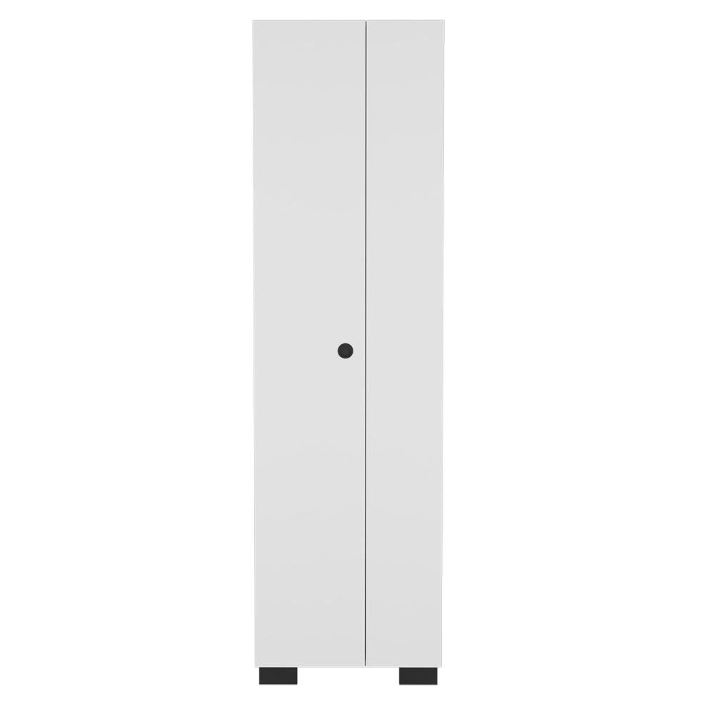 Broom Cabinet Lucin, Garage, White. Picture 1