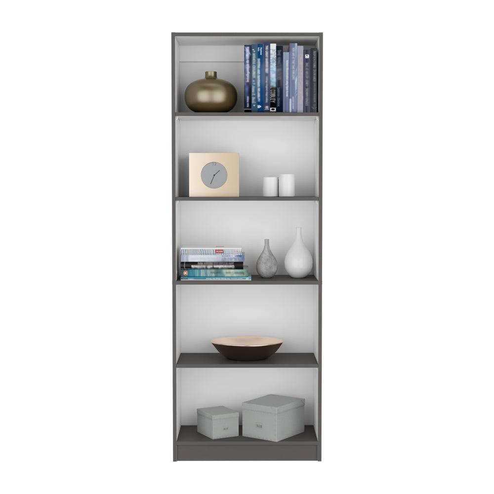 Bookcase 4-Shelves Benzoni, Office, Matt Gray / White. Picture 2