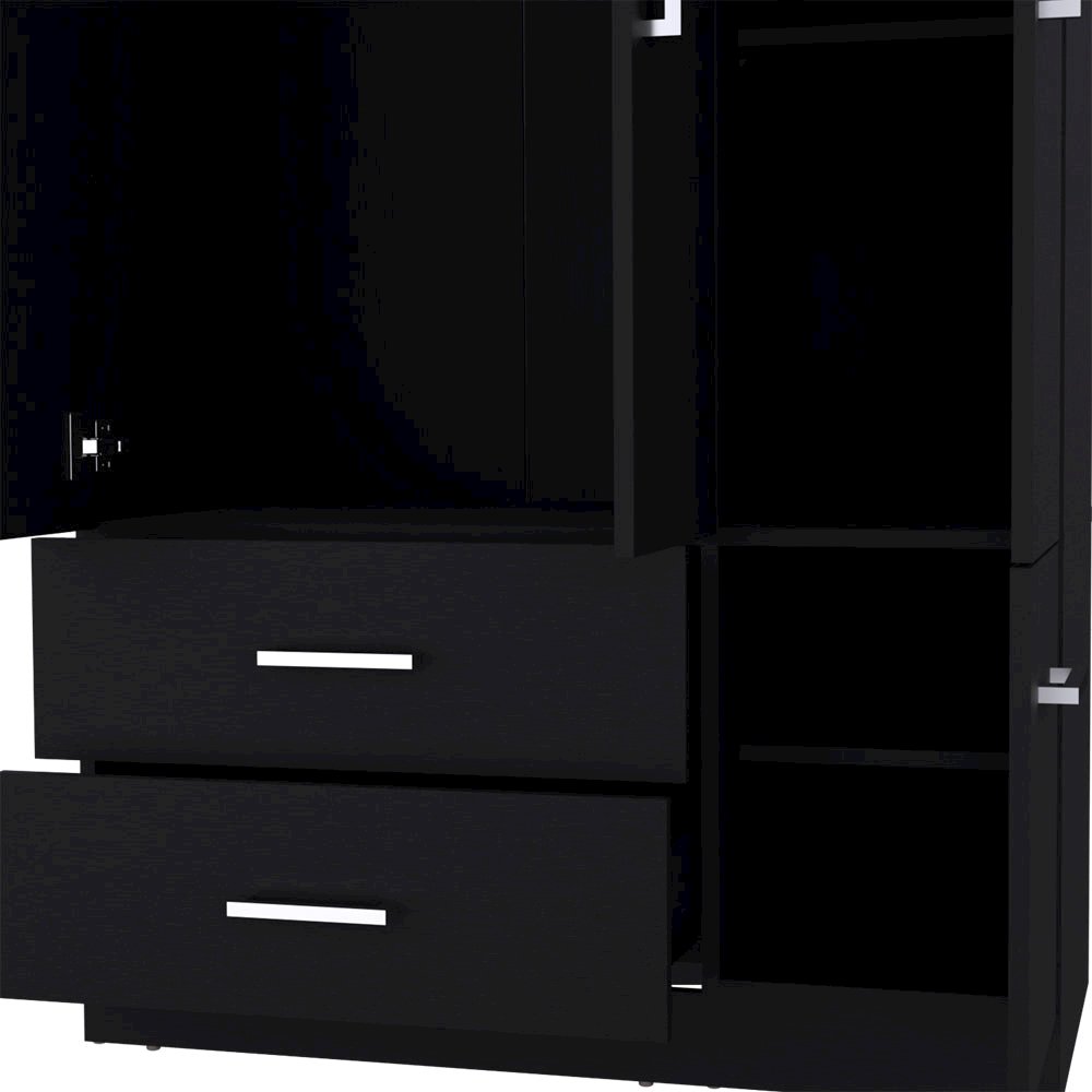 Four Door Armoire Crosby, Bedroom, Black. Picture 7