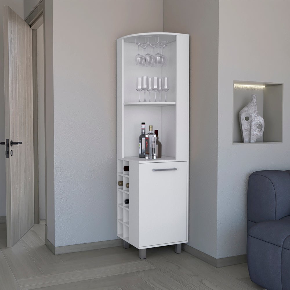 Corner Bar Cabinet Cleveland, Living Room, White. Picture 4