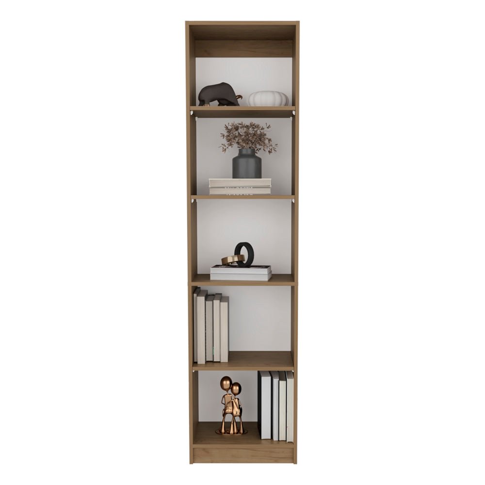 Verdi Bookcase Eco, 5 Shelves, Macadamia/White Manufactured Wood. Picture 4