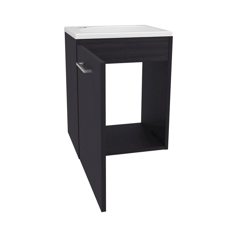 Summit Vanity Sink, Modern Black Bathroom Cabinet with Storage Space. Picture 4