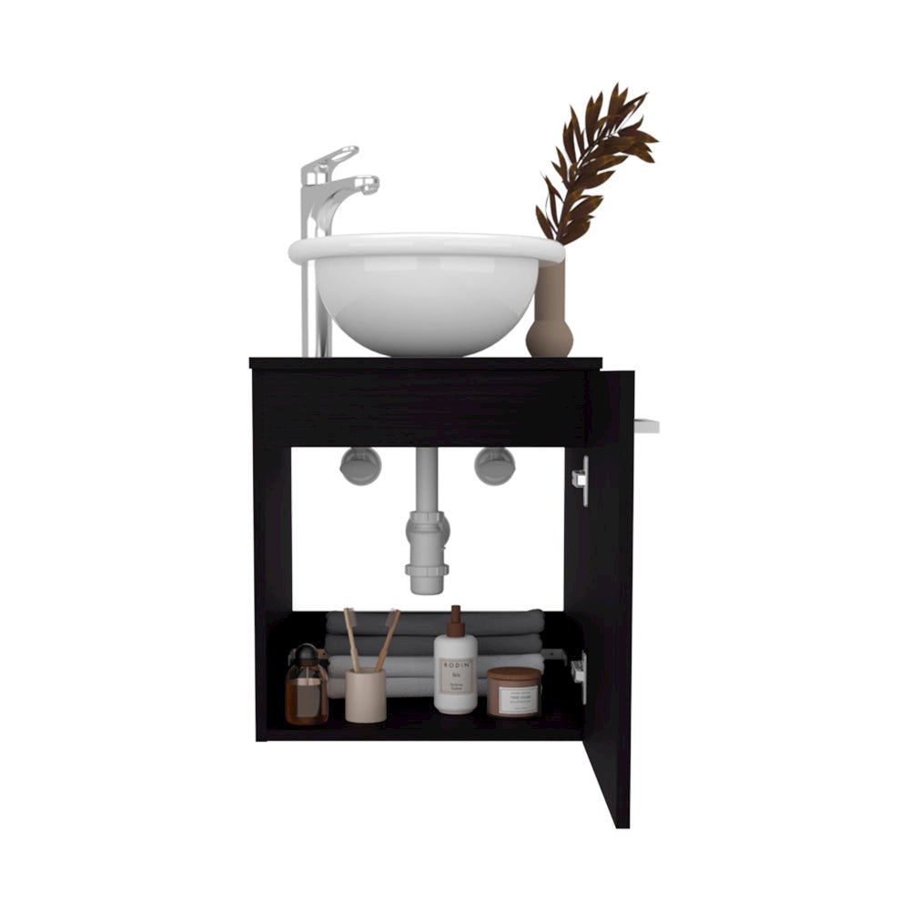 Vanity Sink, Wall-Mounted Bathroom Cabinet with Door and Basin, Compact Design. Picture 3