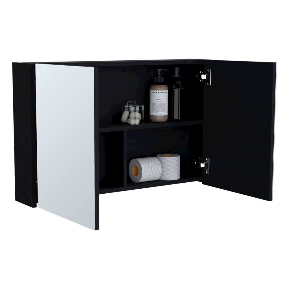 Medicine Cabinet Mansfield, Bathroom, Black. Picture 6