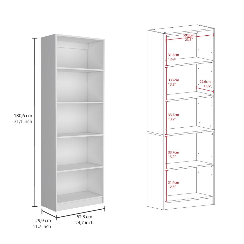 Olson 3 Piece Living Room Set with 3 Bookcases, White. Picture 3