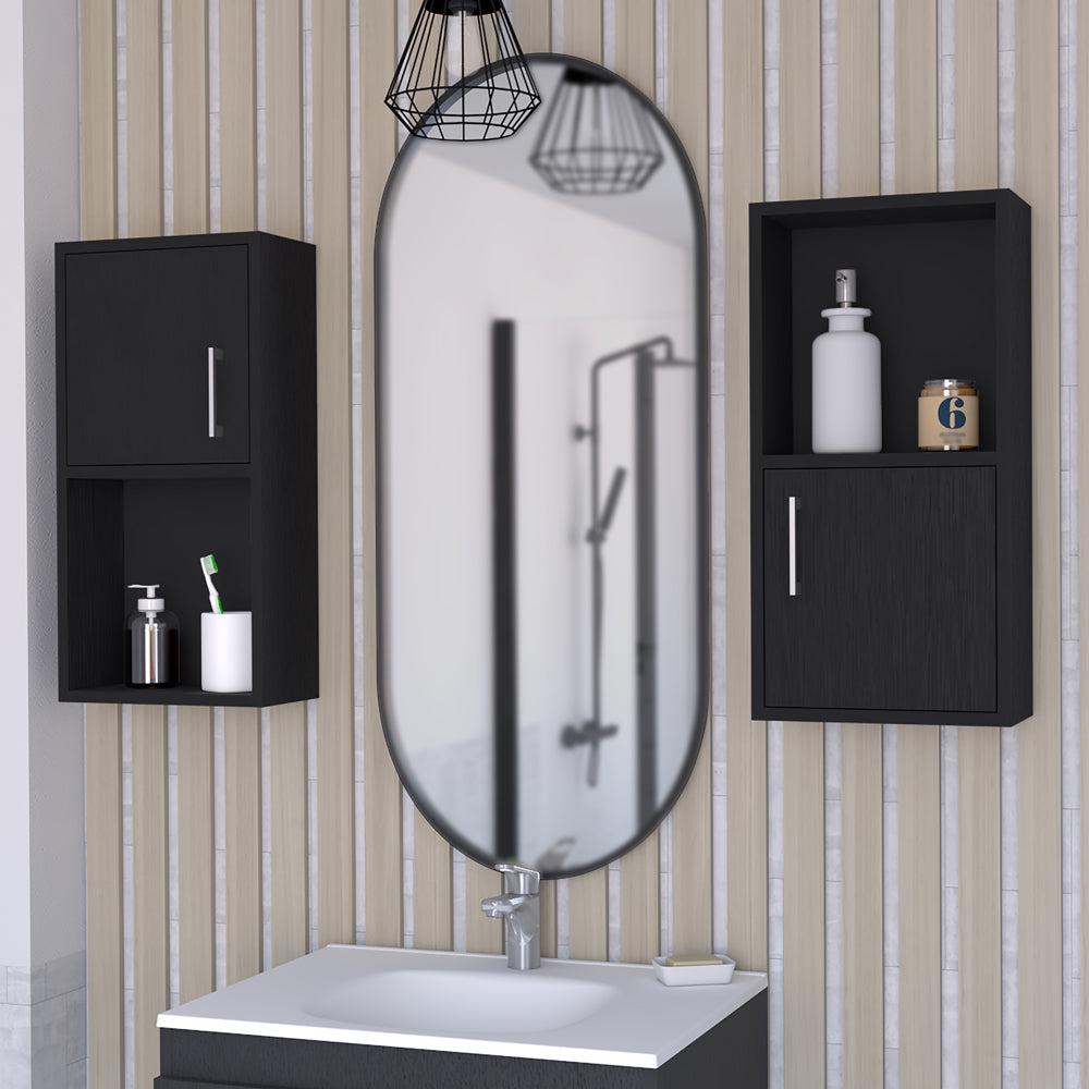 Medicine Cabinet Florence, Bathroom, Black. Picture 2