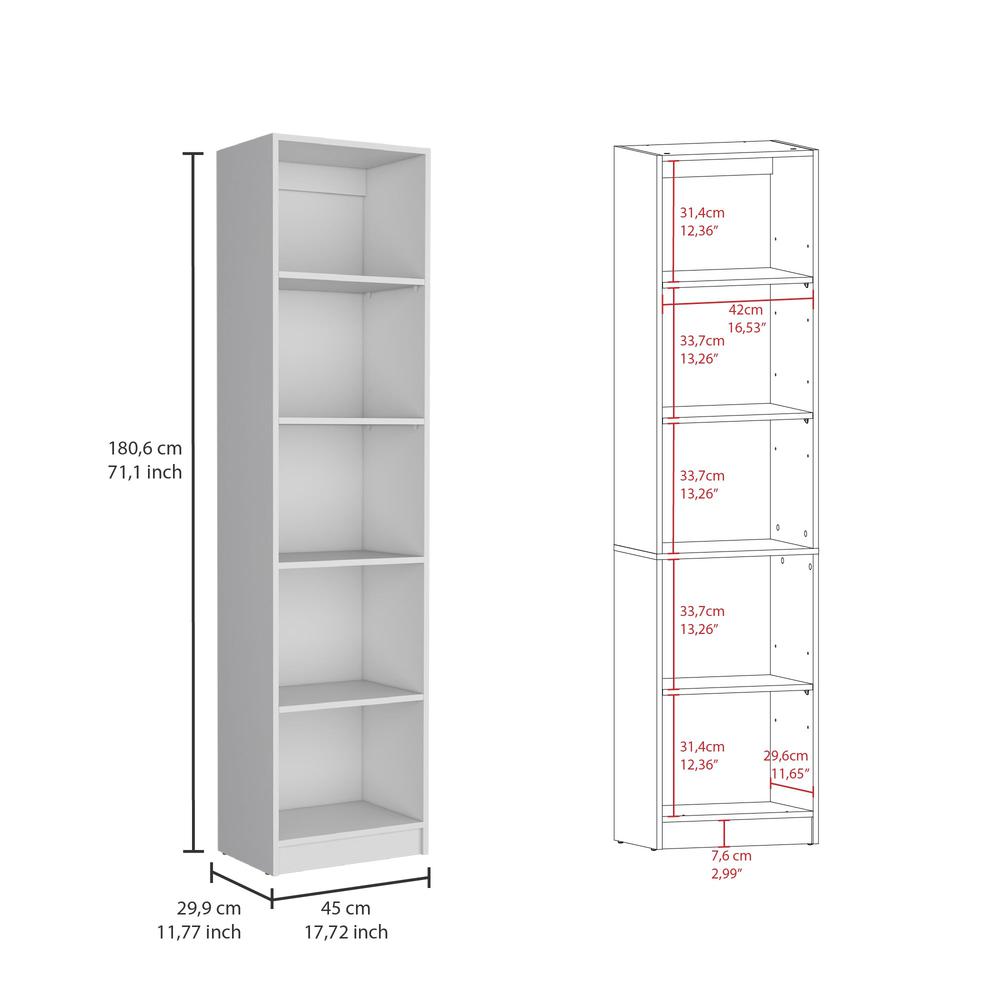 Olson 3 Piece Living Room Set with 3 Bookcases, White. Picture 4