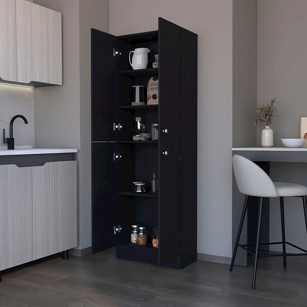 Pantry Cabinet Coahoma, Kitchen, Black. Picture 5