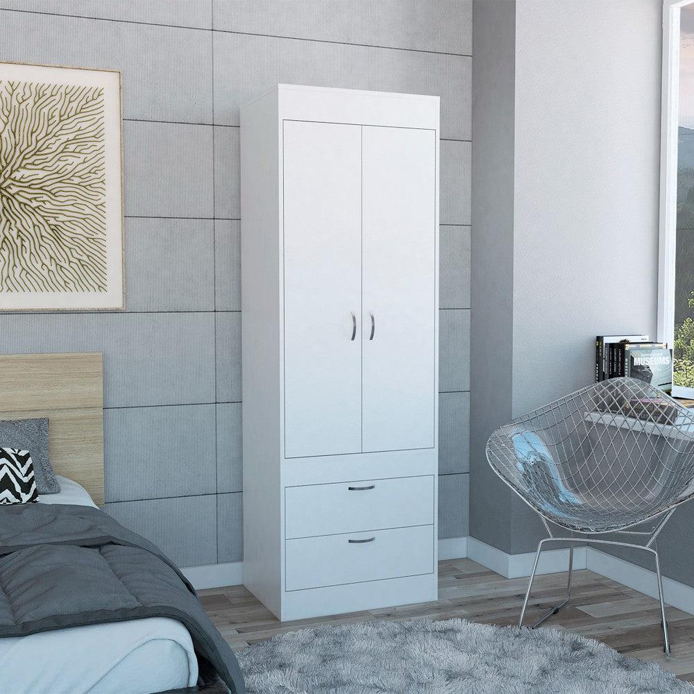 Armoire Tarento,Two Drawers, White Finish. Picture 1