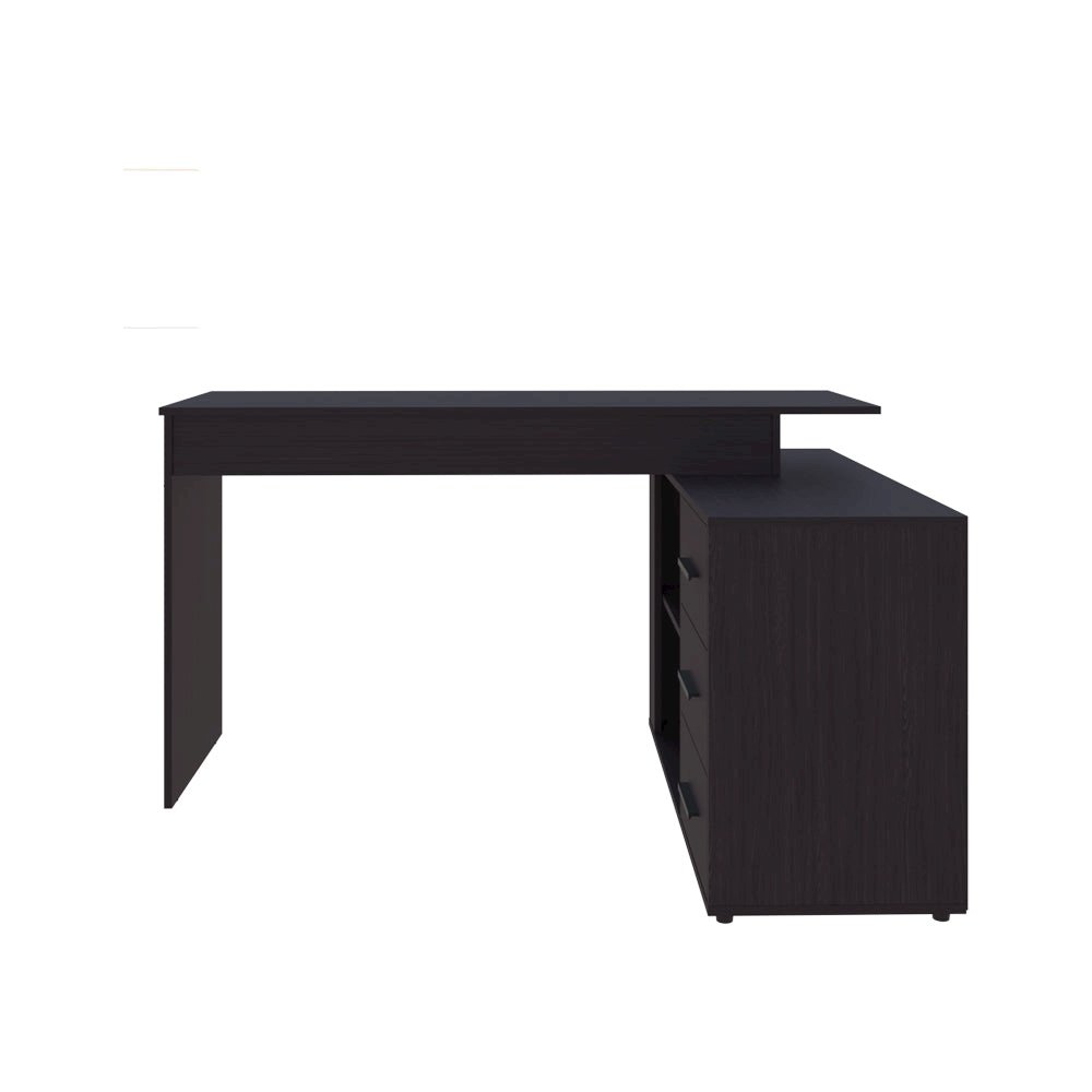Concordia Desk, Modern L-Shaped Desk with 3 Drawers and Side Storage. Picture 1