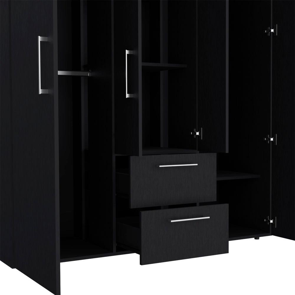 Armoire Elma, Bedroom, Black. Picture 7