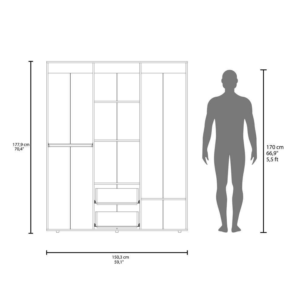 Armoire Elma, Petunia BROWN. Picture 7