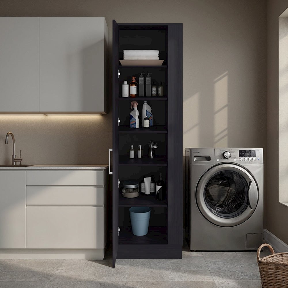 Storage Cabinet Manika, Laundry, Black. Picture 2