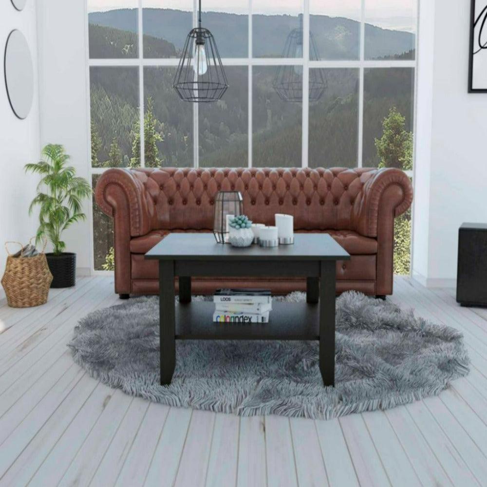 Coffee Table San Jose, One Shelf, Black Wengue Finish. Picture 1