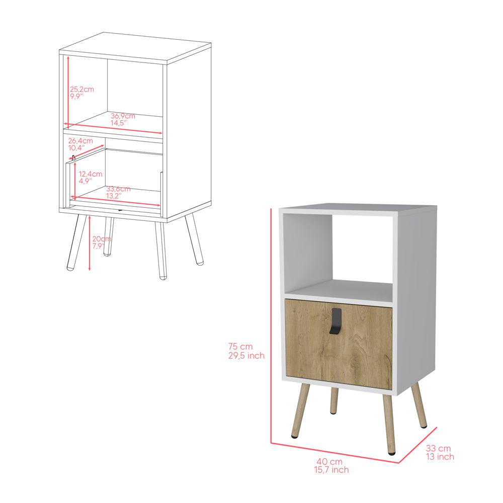 Nightstand A Magness, Living Room, White / Macadamia. Picture 3