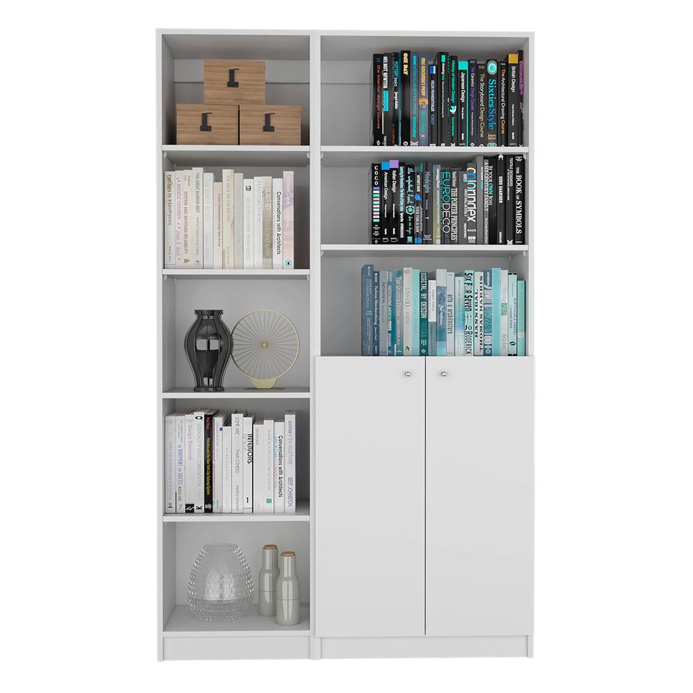 Cedar 2 Piece Living Room Set with 2 Bookcases, White. Picture 1