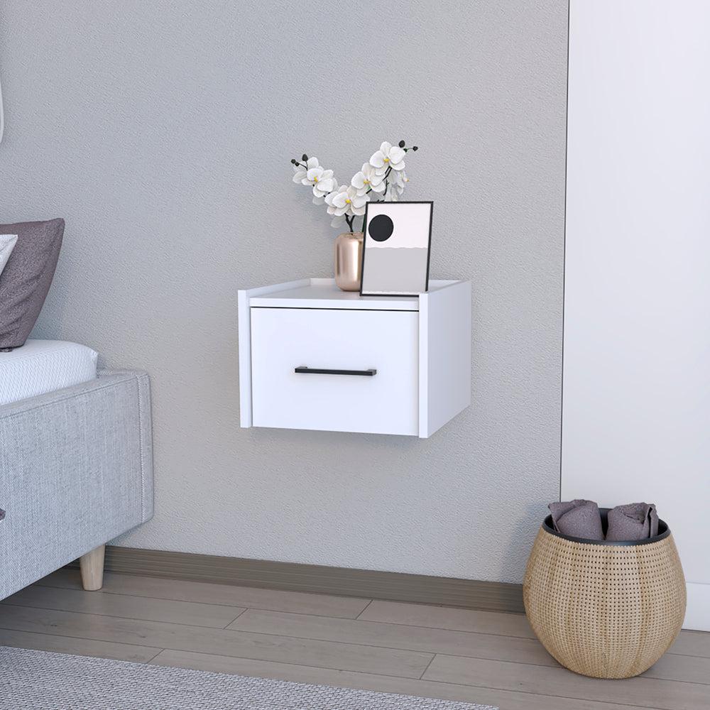 Floating Nightstand Calion, Bedroom, White. Picture 6