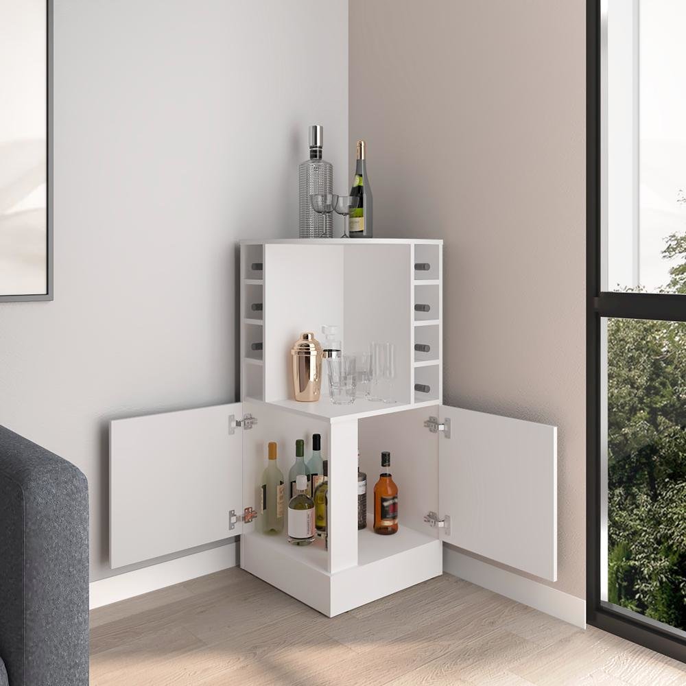 Hobart Bar Cabinet, Living Room, White. Picture 5