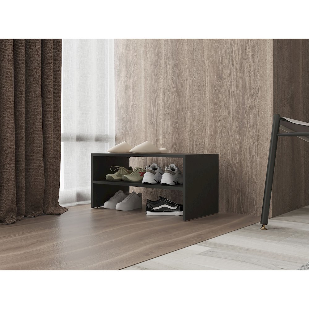Stackable Shoe Rack Howard, Bedroom, Black. Picture 7