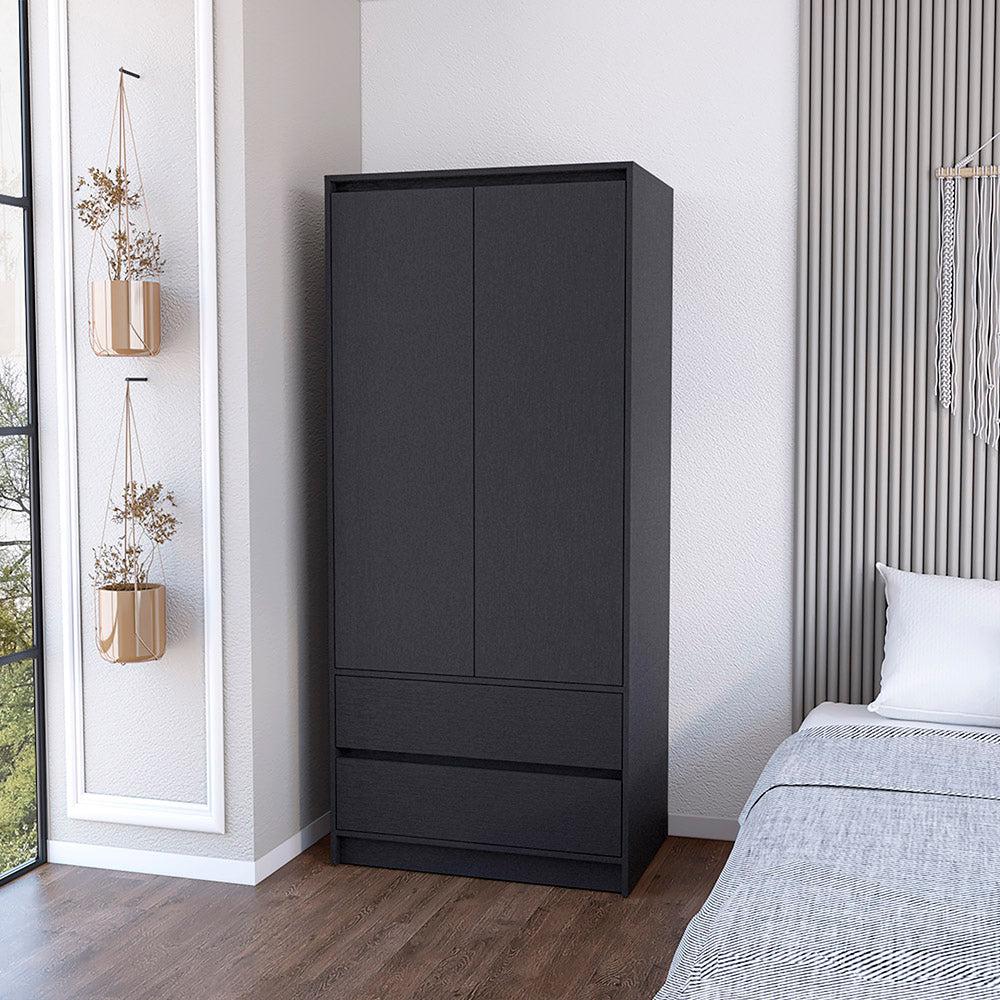 Armoire Closher, Two Drawres, Black Finish. Picture 1