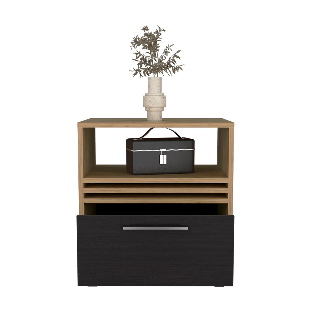 Baldwin City Nightstand, Bedroom, Light Oak/Black. Picture 3