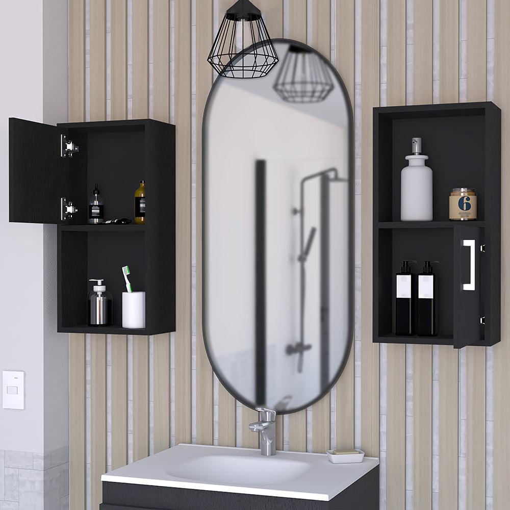 Medicine Cabinet Florence, Bathroom, Black. Picture 5