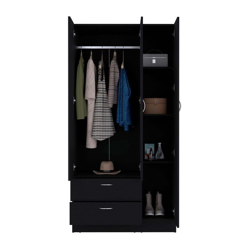 Armoire Haddam, Bedroom, Black. Picture 4
