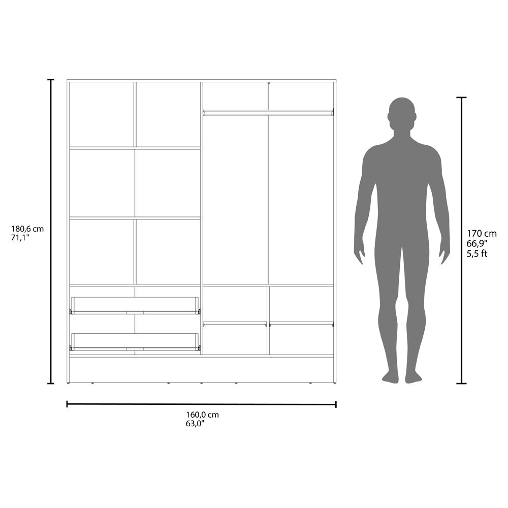 Armoire Ron, Bedroom, White. Picture 6