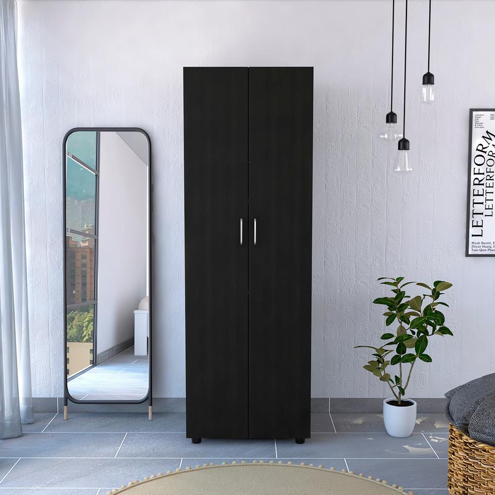 Slim Armoire Barkley, Bedroom, Black. Picture 6