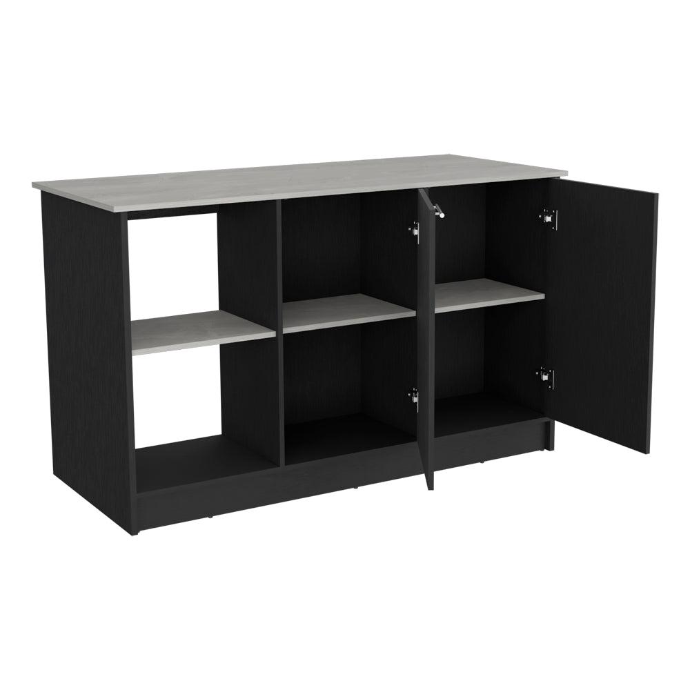 Kitchen Island Padua, Kitchen, Black / Onyx. Picture 4