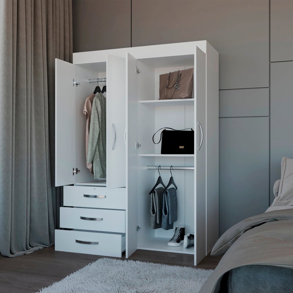 Mobile Velvet Armoire, Bedroom, White. Picture 2