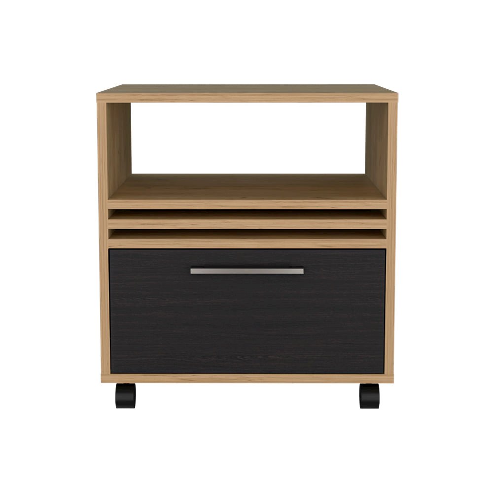 Baldwin City Nightstand, Bedroom, Light Oak/Black. Picture 1