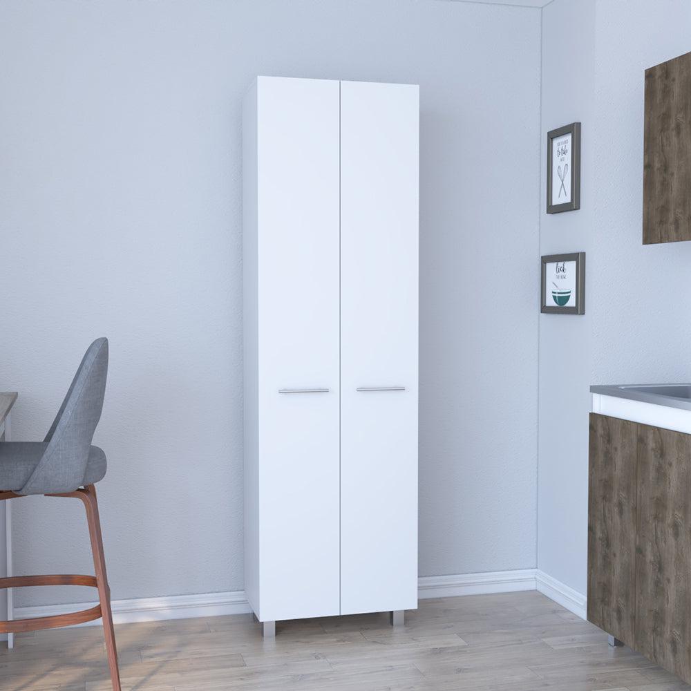 Pantry Cabinet Phoenix, Five Interior Shelves, White Finish. Picture 1
