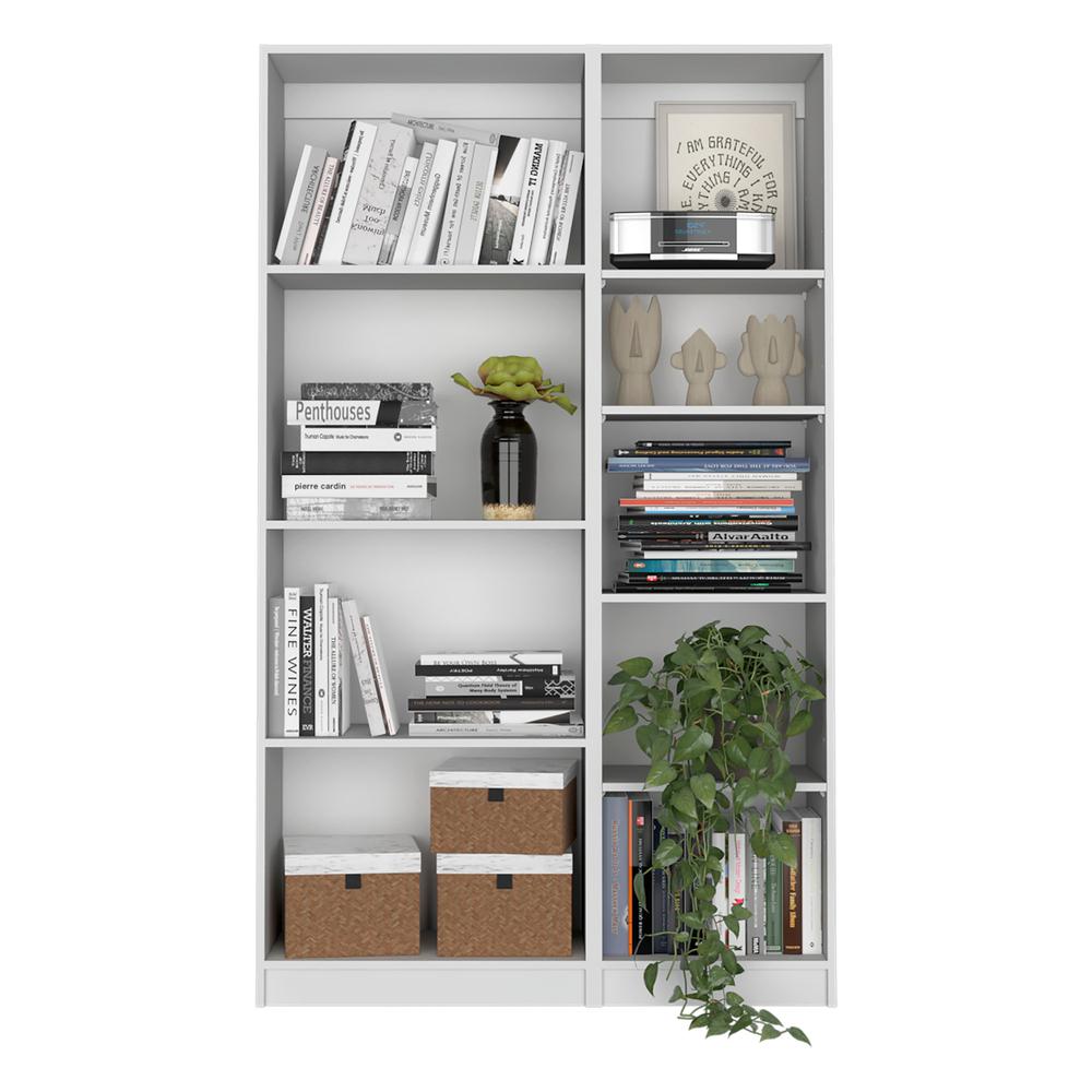 Benzoni Slim 2 Piece Living Room Set with 2 Bookcases, White. Picture 1